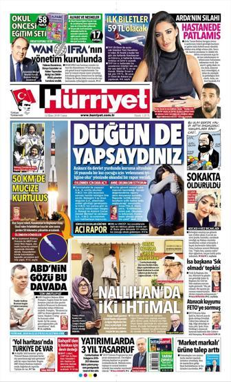 12 Ekim 2018 - Gazete Manşetleri