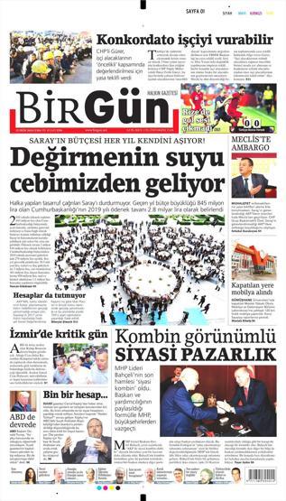12 Ekim 2018 - Gazete Manşetleri