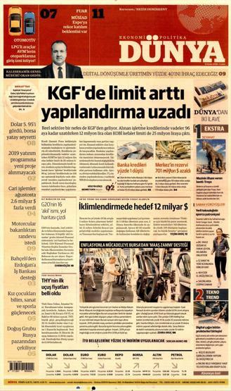12 Ekim 2018 - Gazete Manşetleri
