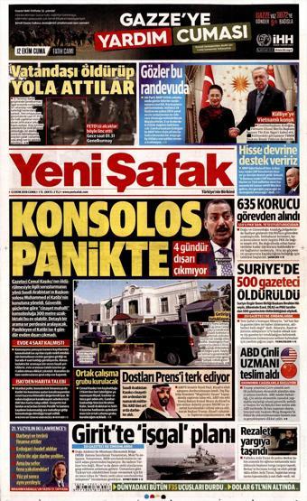 12 Ekim 2018 - Gazete Manşetleri