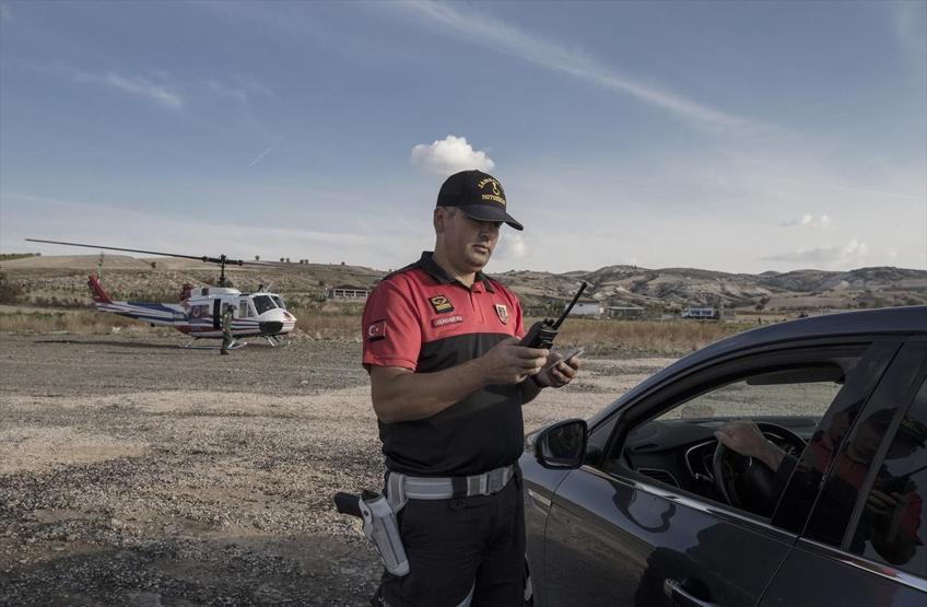 Helikopter tespit etti, yerdeki ekipler ceza kesti