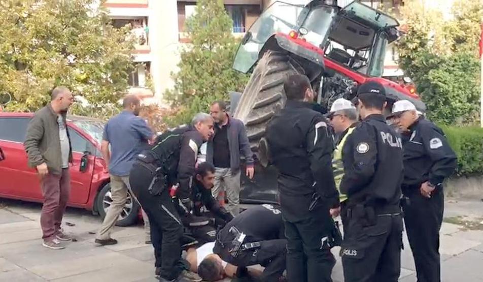 Ankarada traktör alarmı: İşte fotoğraflar