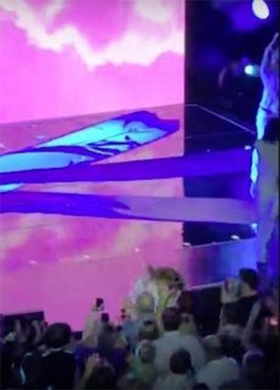 Konser sırasında seyircilerin üzerine düştü