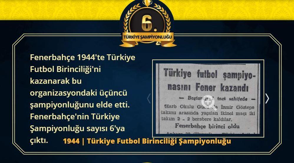 Fenerbahçenin 28 Türkiye Süper Lig şampiyonluğu