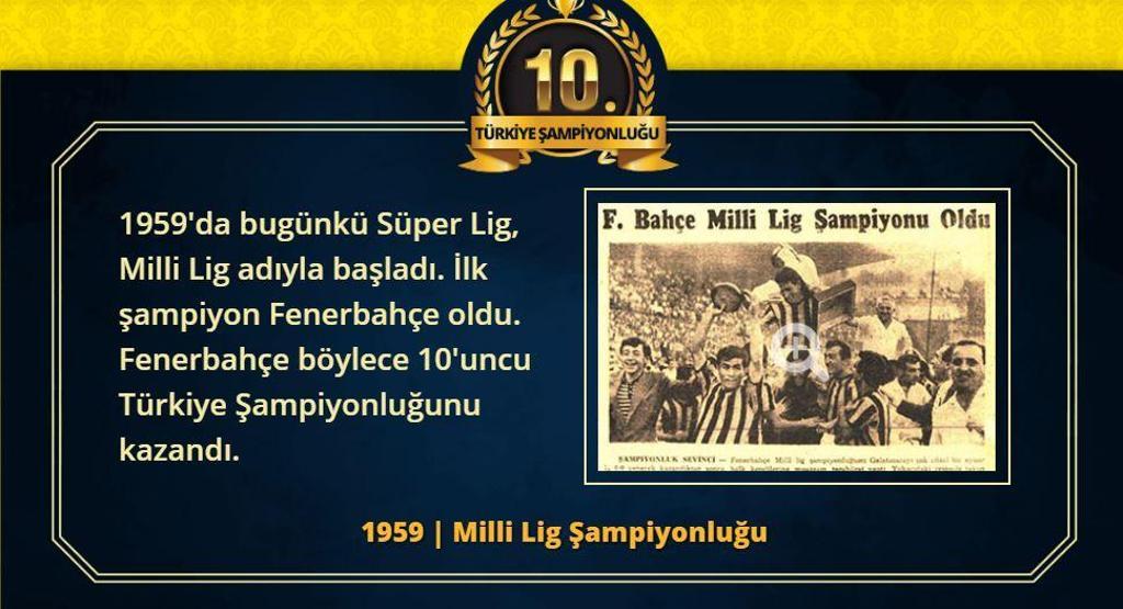 Fenerbahçenin 28 Türkiye Süper Lig şampiyonluğu