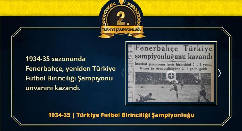 Fenerbahçenin 28 Türkiye Süper Lig şampiyonluğu