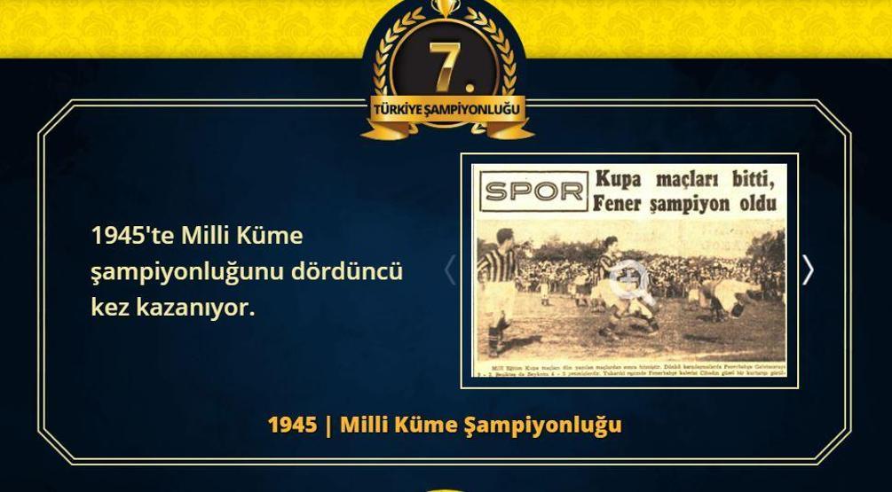 Fenerbahçenin 28 Türkiye Süper Lig şampiyonluğu