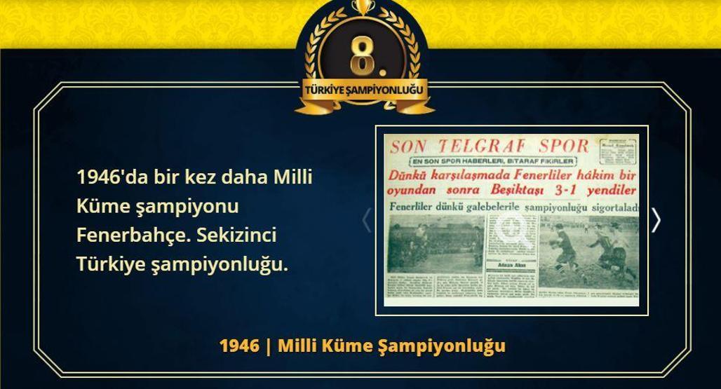 Fenerbahçenin 28 Türkiye Süper Lig şampiyonluğu