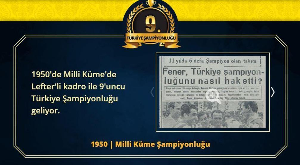 Fenerbahçenin 28 Türkiye Süper Lig şampiyonluğu