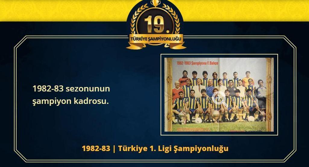 Fenerbahçenin 28 Türkiye Süper Lig şampiyonluğu