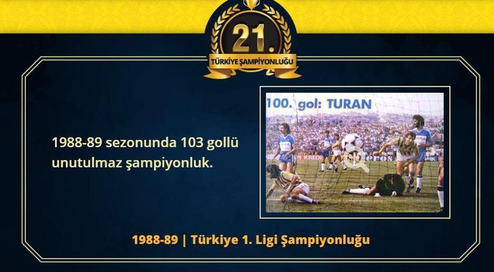 Fenerbahçenin 28 Türkiye Süper Lig şampiyonluğu