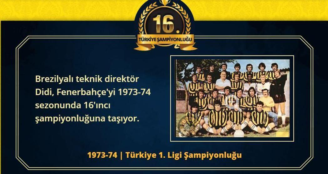 Fenerbahçenin 28 Türkiye Süper Lig şampiyonluğu