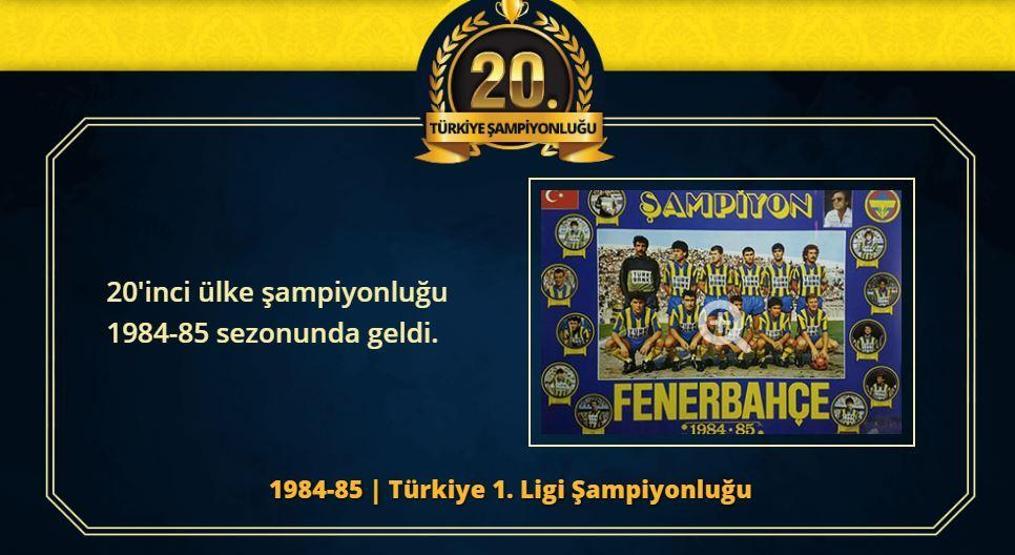 Fenerbahçenin 28 Türkiye Süper Lig şampiyonluğu