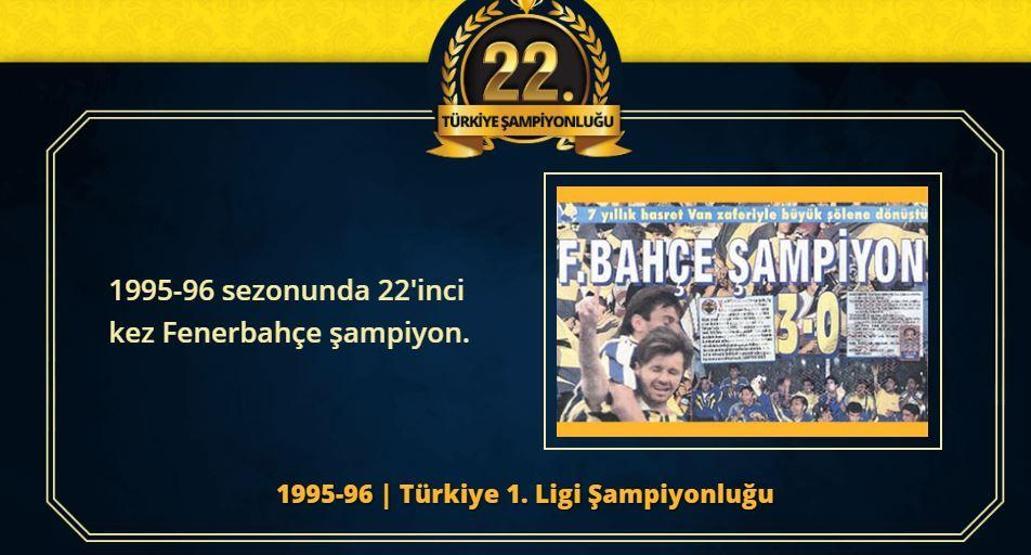 Fenerbahçenin 28 Türkiye Süper Lig şampiyonluğu