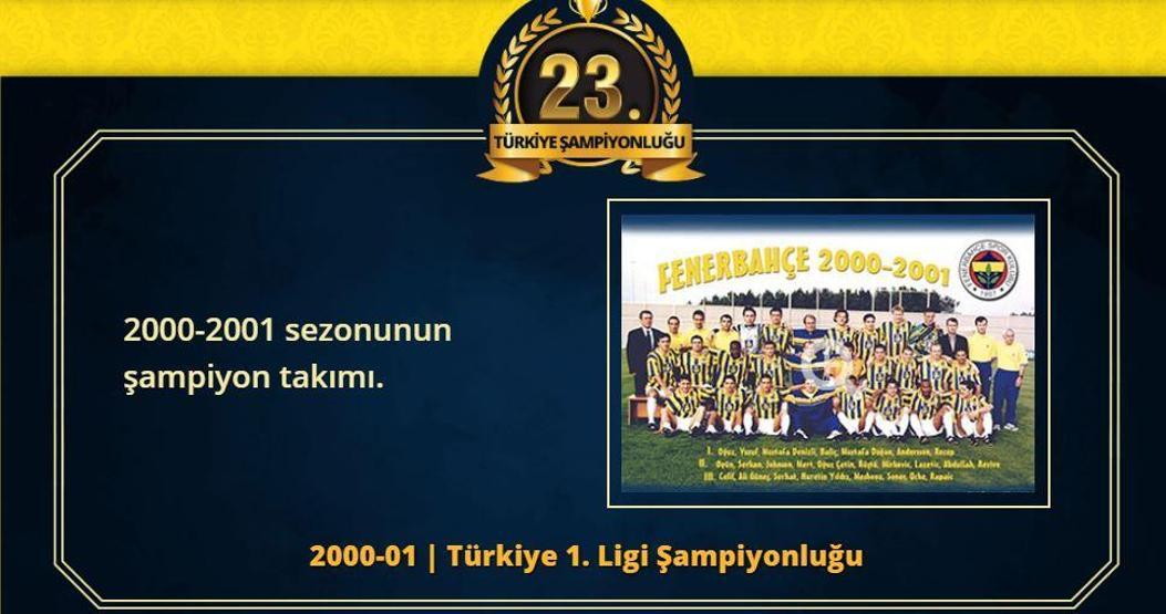 Fenerbahçenin 28 Türkiye Süper Lig şampiyonluğu