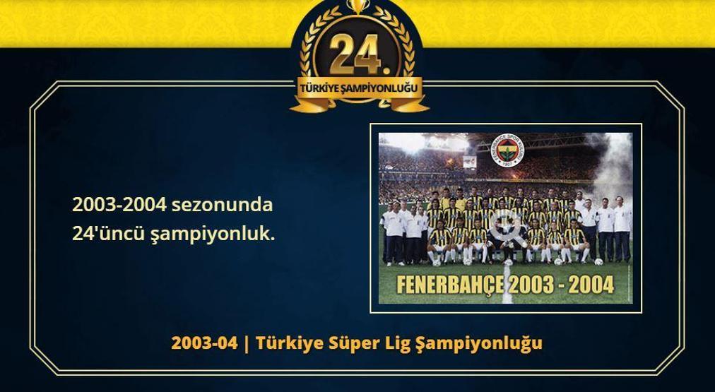 Fenerbahçenin 28 Türkiye Süper Lig şampiyonluğu