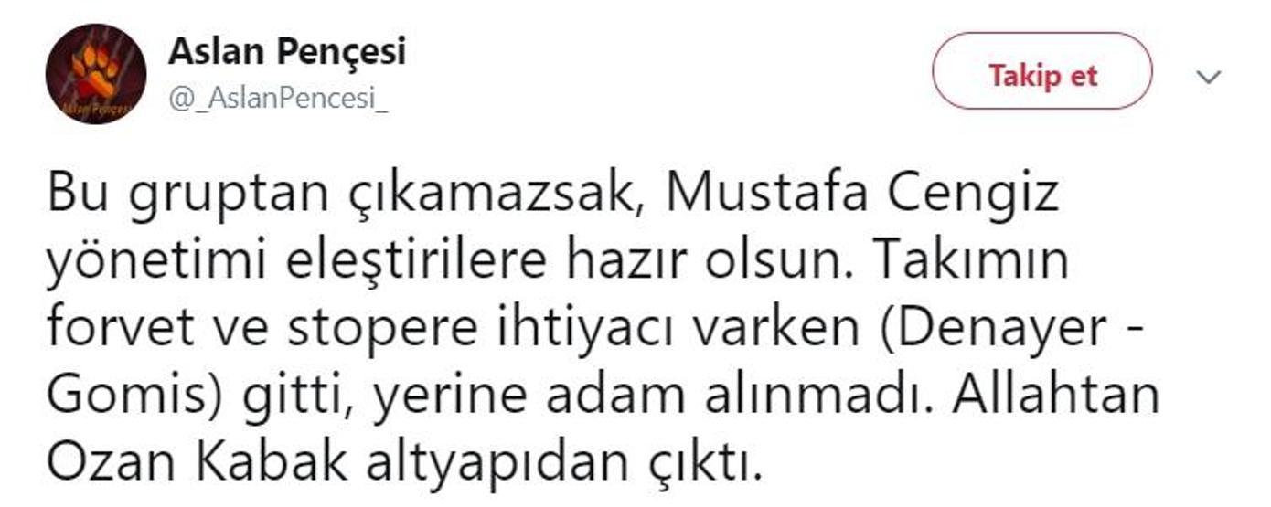 Bir daha kadroya alınmasın