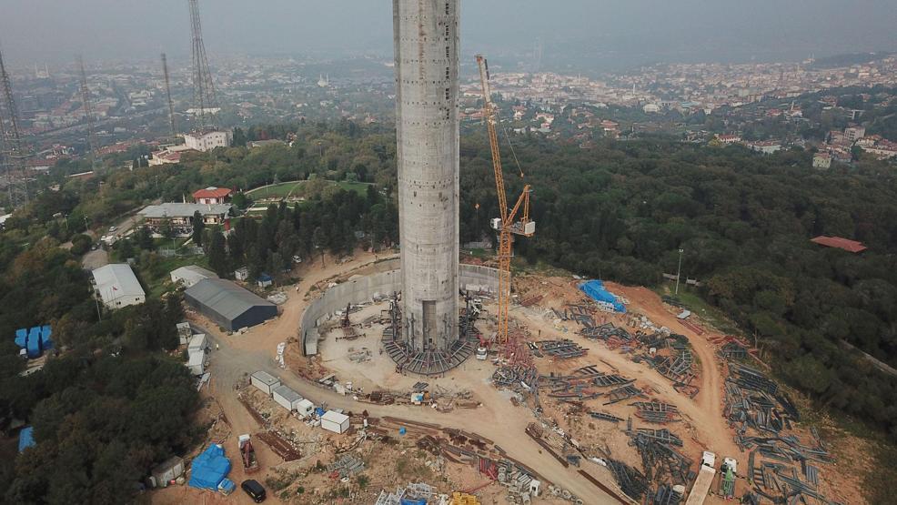 Çamlıca kulesinde ilk 6 kat tamamlandı