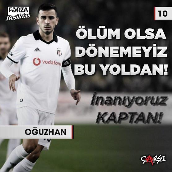 Beşiktaş tribünlerinde Oğuzhan Özyakup hazırlığı