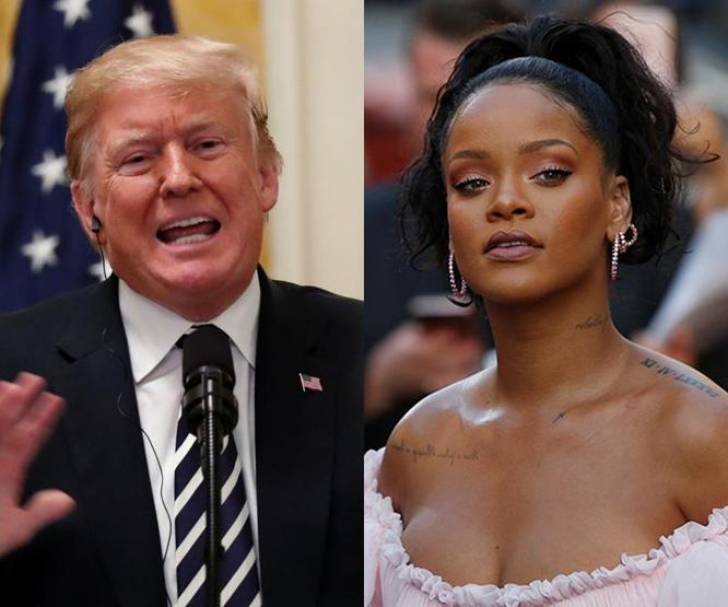 Rihannadan Trumpa sert tepki