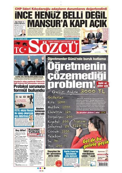24 Kasım 2018 - Gazete Manşetleri