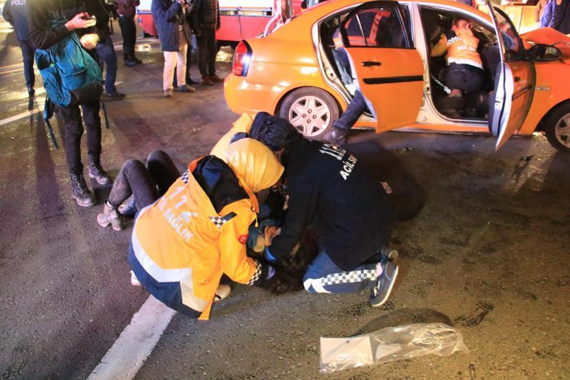 Taksi kontrolden çıktı: Ankarada korkunç kaza