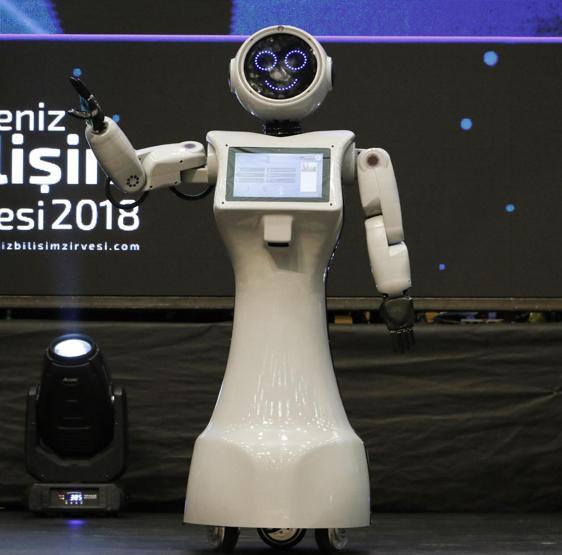 Sahneden düşen insansı robot parçalandı