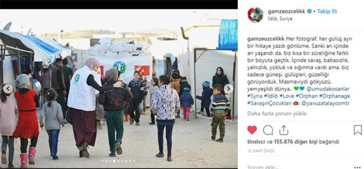 Tesettüre giren Gamze Özçelik, İdlibe gitti