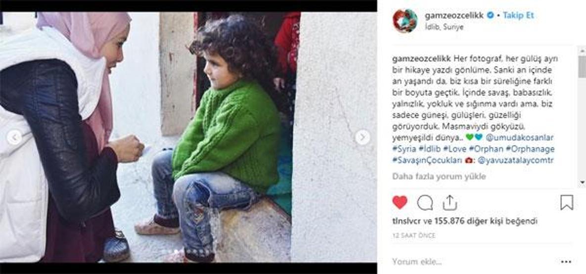 Tesettüre giren Gamze Özçelik, İdlibe gitti