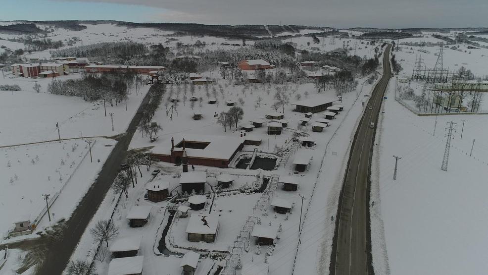 Ambarköy Açık Hava Müzesi, karlar altında kaldı