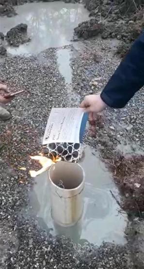 Boluda sondaj çalışmasında kuyudan gaz çıktı