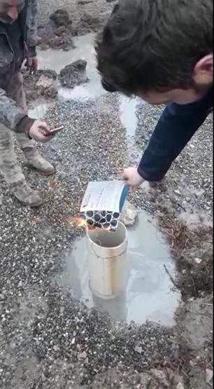 Boluda sondaj çalışmasında kuyudan gaz çıktı