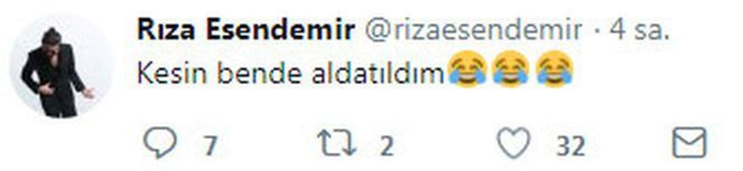 Rıza Esendemirden İrem Dericiye gönderme