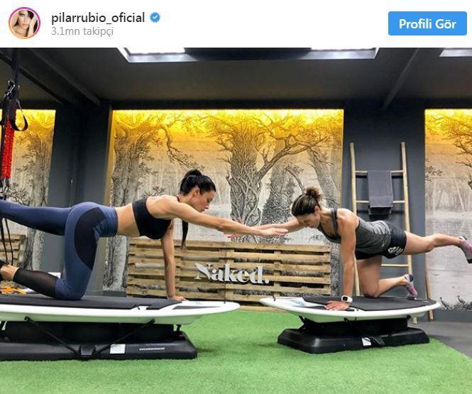 Pilates yapan futbolcu eşleri