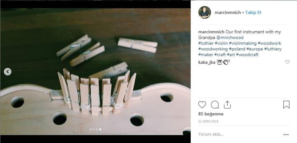 Dedesiyle 3 yıl keman yaptı