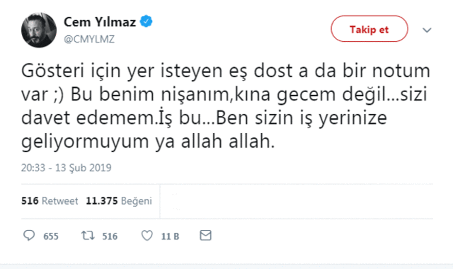 Cem Yılmaz Twitterdan isyan etti