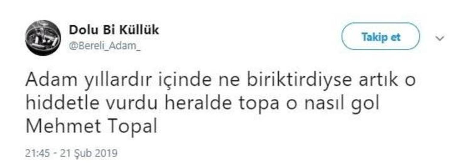 Mehmet Topal Twitterı salladı