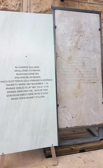 Şeker tezgahı olarak kullanılıyordu, 138 yıllık mezar taşı çıktı