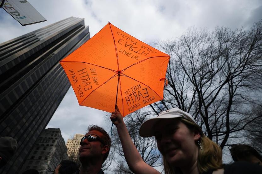 New Yorkta öğrencilerden iklim değişikliği konusunda protesto eylemi