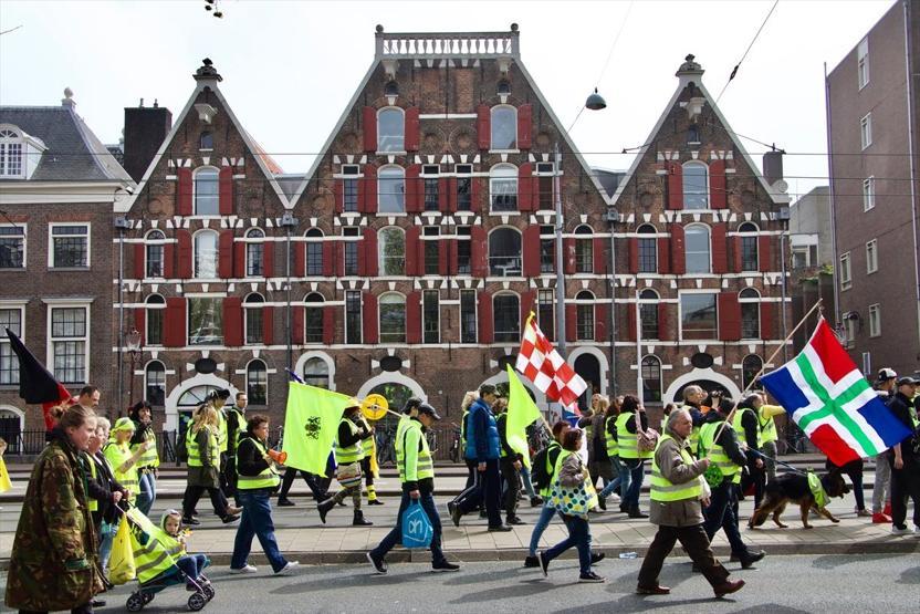 Hollandada sarı yeleklilerden eylem