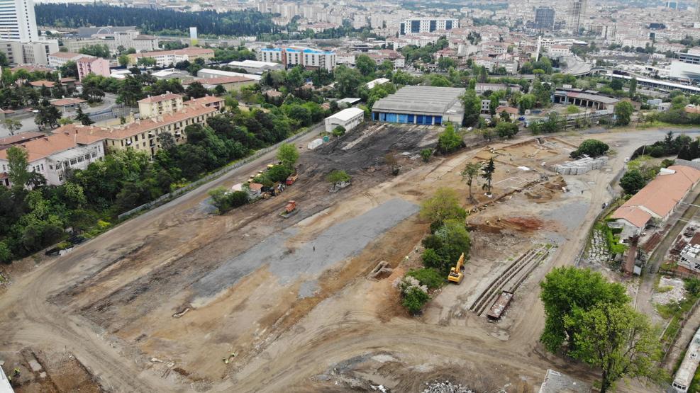 Haydarpaşa’da ortaya çıkan 1700 yıllık tarih havadan görüntülendi