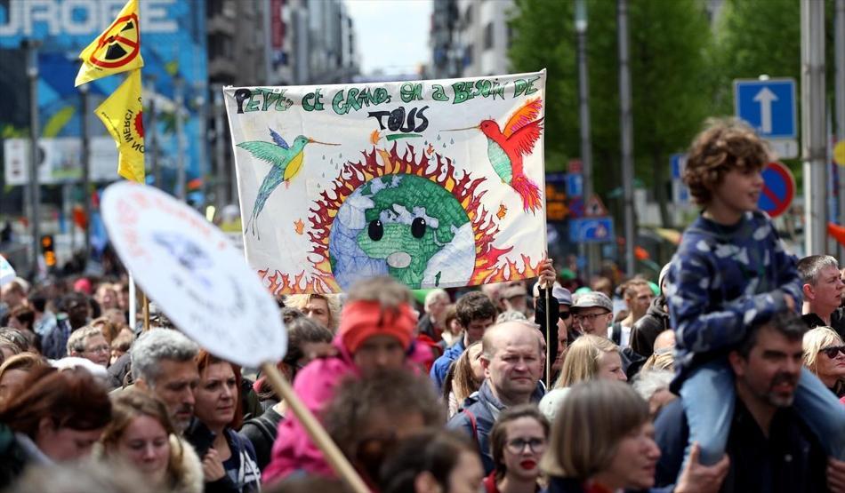 Brükselde iklim değişikliği protestosu