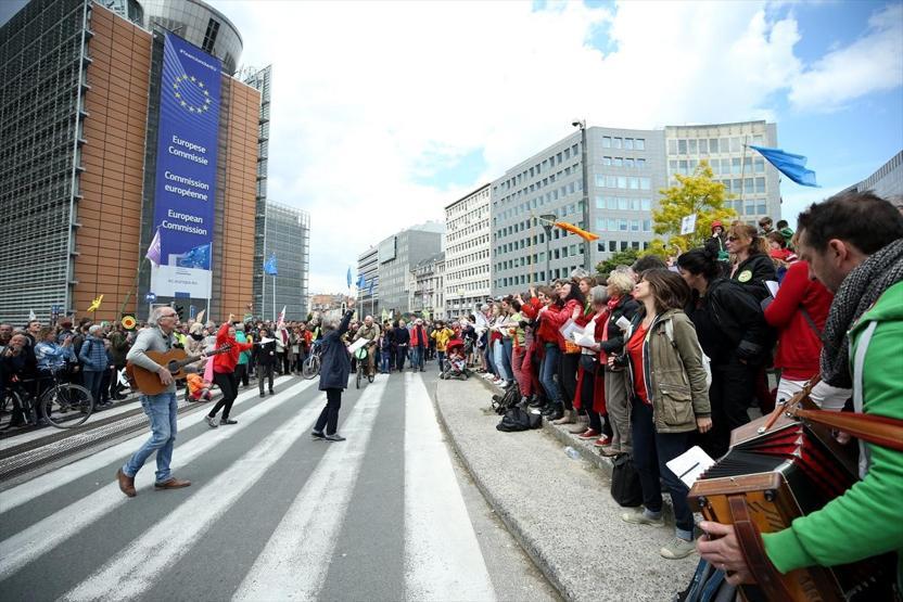 Brükselde iklim değişikliği protestosu