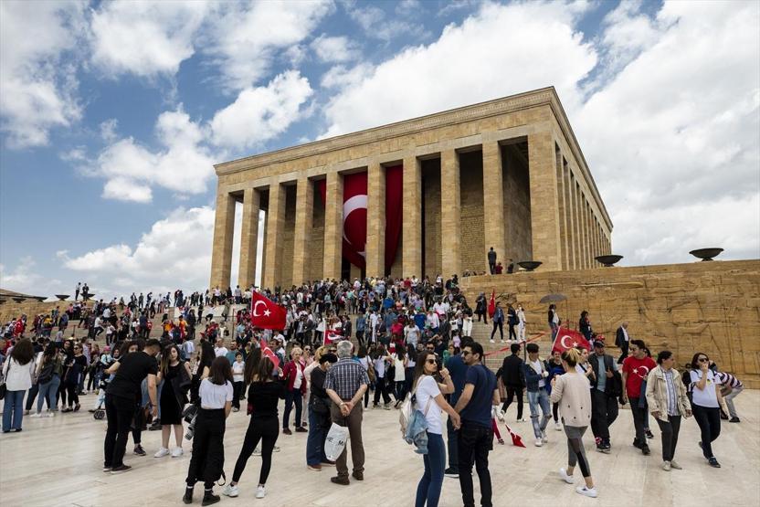 On binlerce kişi Anıtkabire akın etti