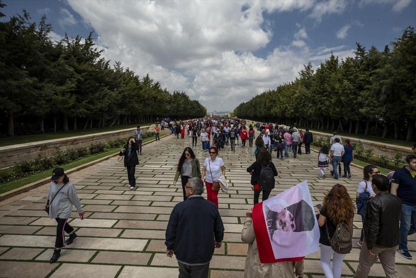 On binlerce kişi Anıtkabire akın etti