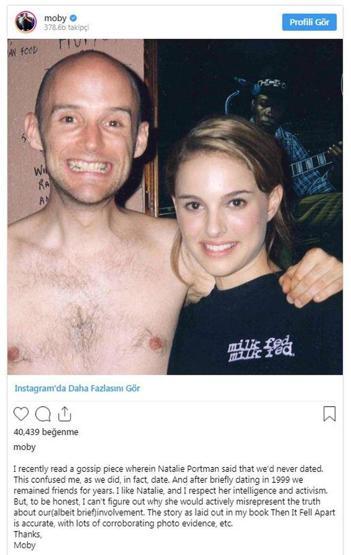 Moby, Natalie Portman ile fotoğrafını paylaştı