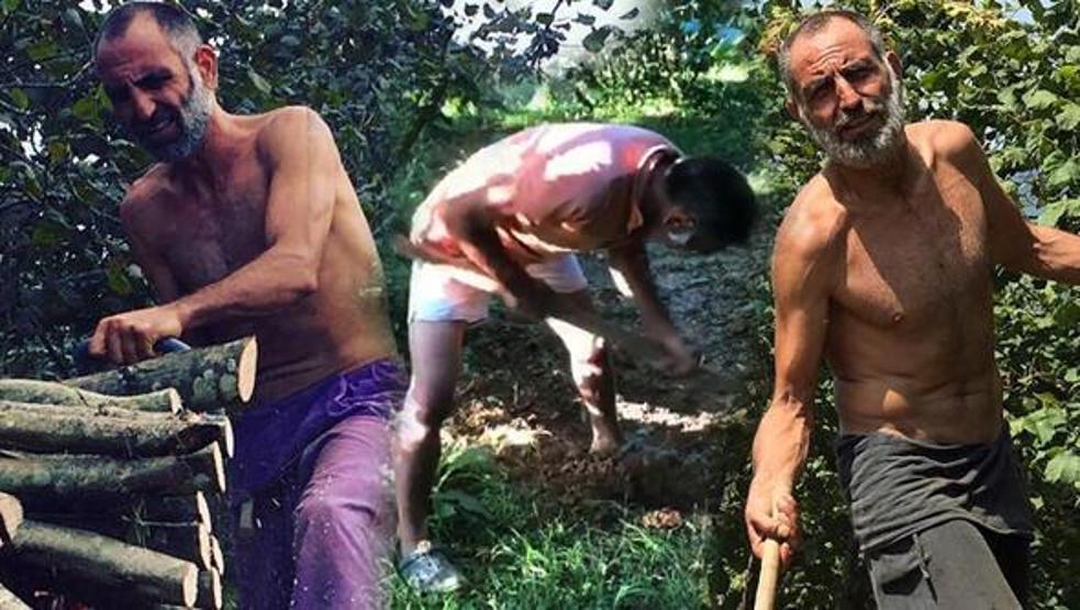 Ot biçip çapa yaptı... Ünlü oyuncu tatilde