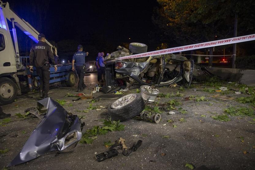 Ankara Keçişörende otomobil köprüden uçtu: 1 ölü, 2 yaralı