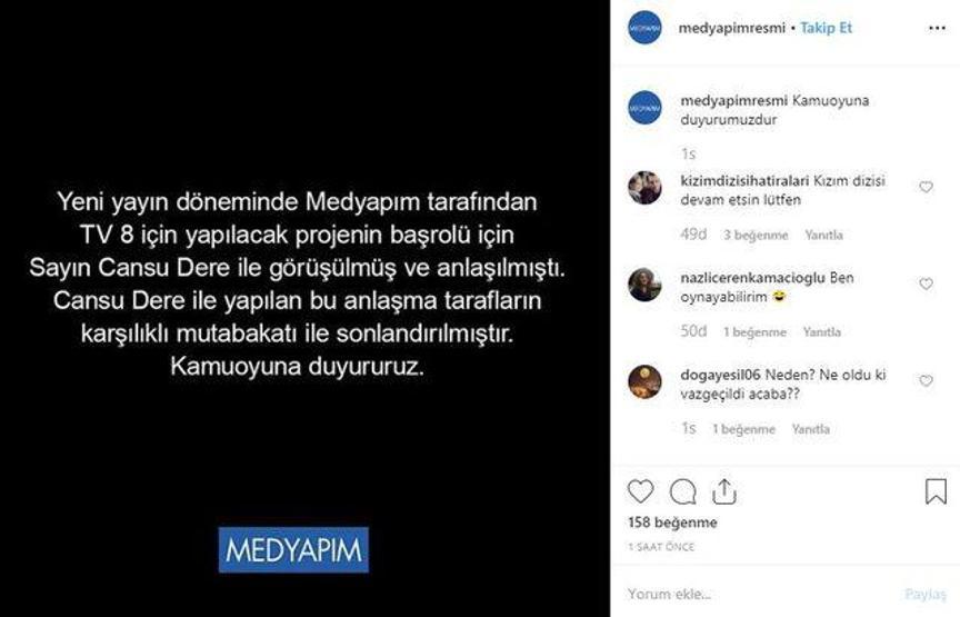Acun Ilıcalı ile Cansu Derenin dizi anlaşması iptal