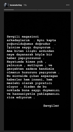 Tuvana Türkaydan Tolga Mendi açıklaması